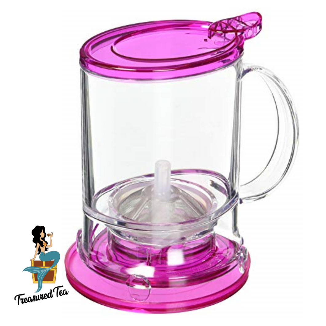 Infuser / Bottom Dispensing Tea Maker, Pink, 16 Ounces